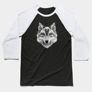 Low poly wolf face Baseball T-Shirt